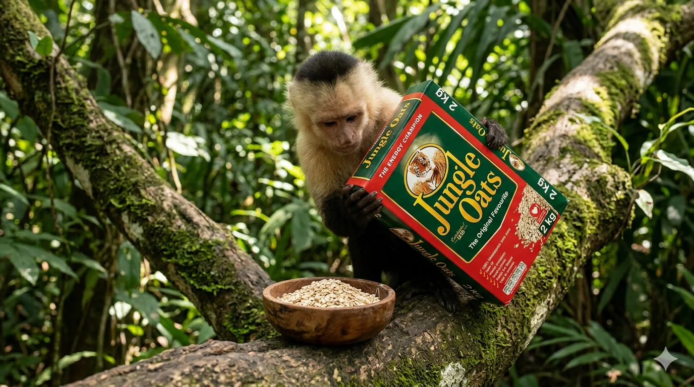 Capuchin with food support